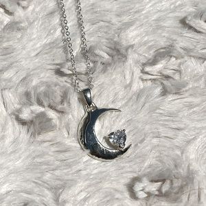 Moon necklace with gem